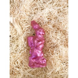 "Stehender Osterhase mit Korb" Vollmilch, 18cm groß, Rosa